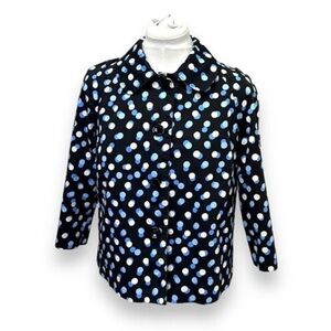 Rikki J. New York Womens Polka Dot Blouse Size 12 Cotton/Spandex
